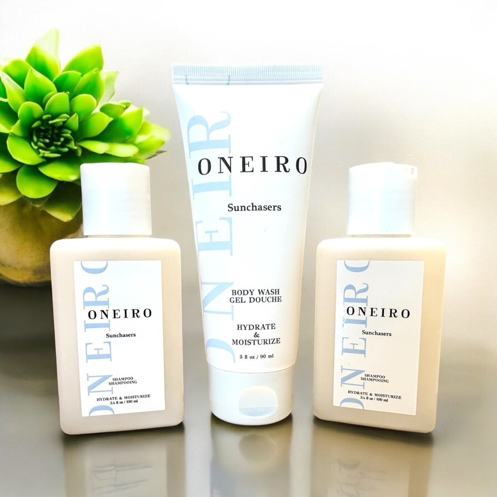 ONEIRO Sunchasers Set of 3 Body Wash, Shampoo + Conditioner NEW